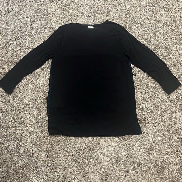 Michael Kors 3/4 sleeve blouse.  Medium. Black/turquoise. - Picture 3 of 5